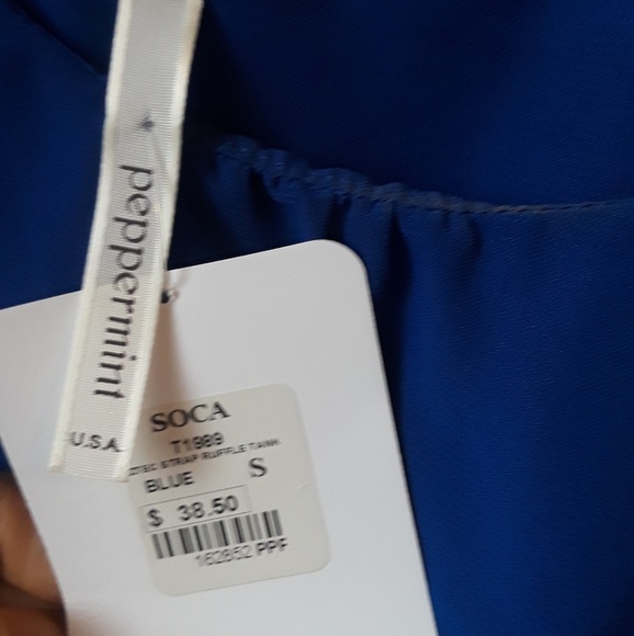 Blue layered polyester tank top - Picture 4 of 4